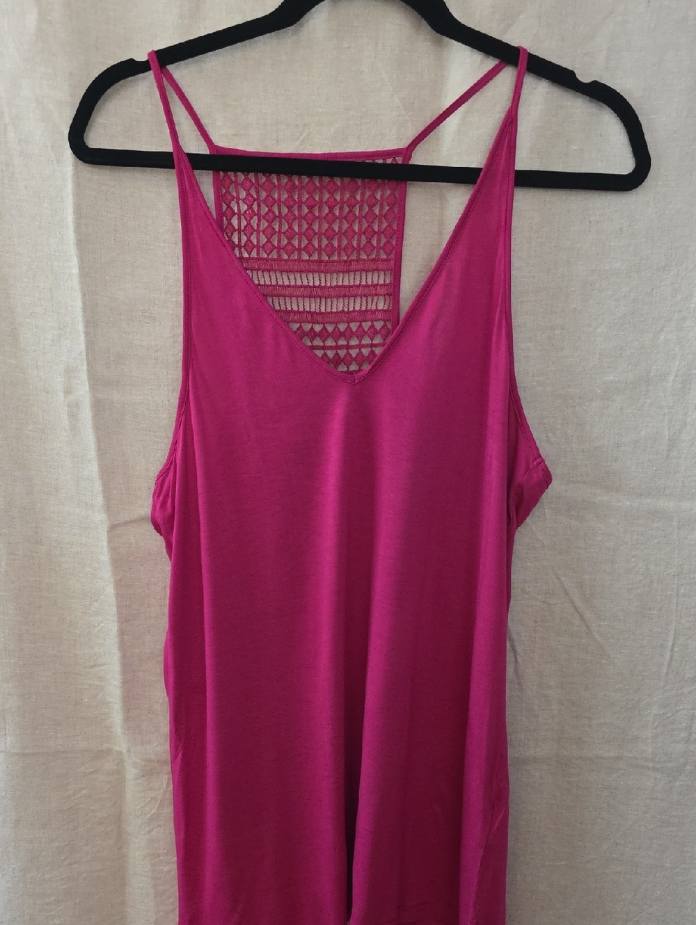 Old Navy Fuchsia Lace-Back Camisole Tank
